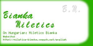 bianka miletics business card